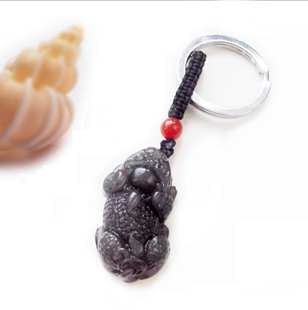 天然冰耀石貔貅钥匙扣挂件可作