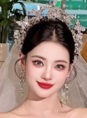 精致新款新娘皇冠超仙减龄锆石王冠发饰主婚纱跟妆配饰17256