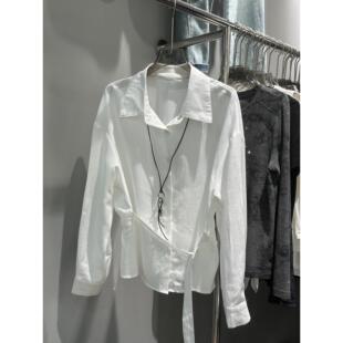 松弛智性风系带收腰衬衫 新款 潮松显天瘦丝气质洋 202宽6装 实体女装