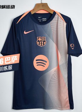 SFS耐克Nike巴萨25/26赛前训练服T90短袖球衣足球服男HM3437-411