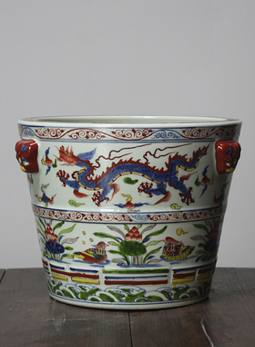 景德镇鱼缸中式风软装香炉陶瓷器