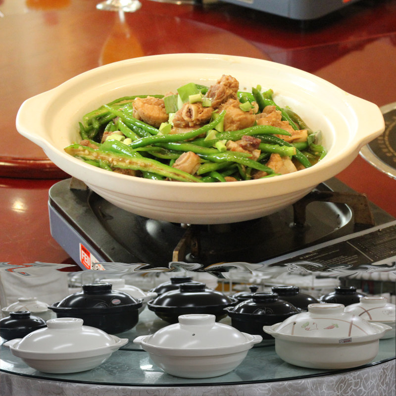 金华锂瓷浅煲明火耐高温陶瓷砂锅饭店炖钵浅锅大容量火锅炖锅商用