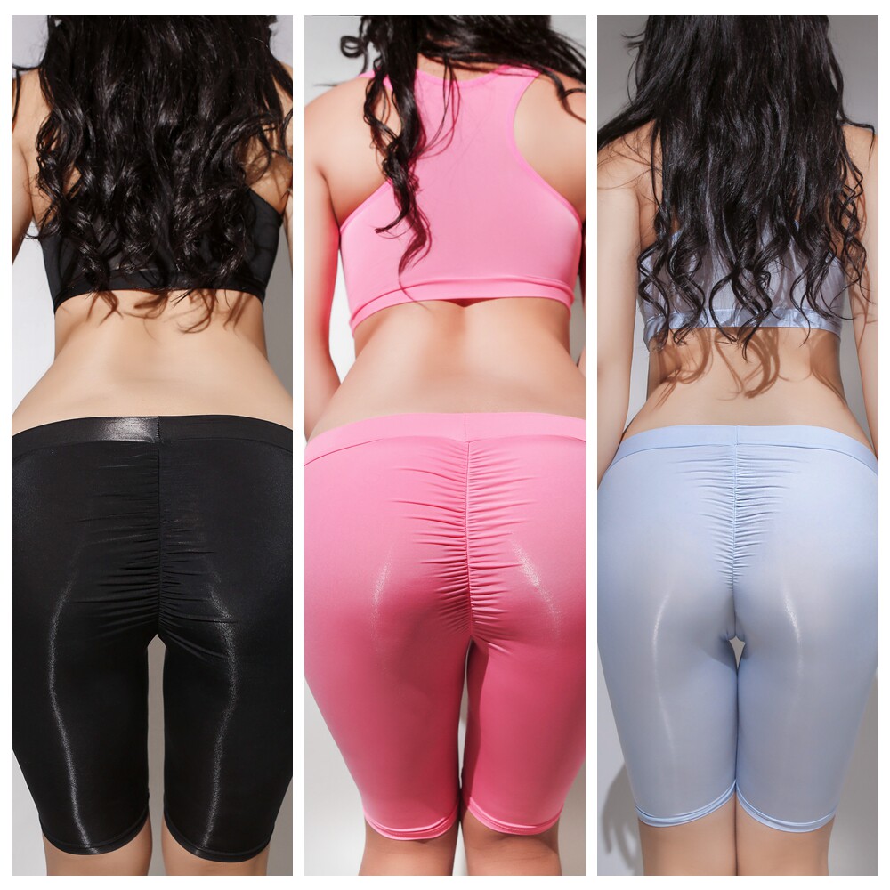 女紧身裤薄款微透超薄透明瑜伽裤无缝美式紧身五分裤冰丝蜜桃臀裤