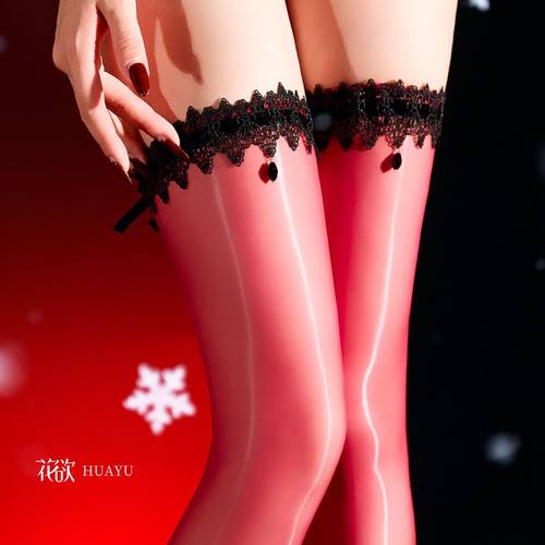 女王黑丝超薄3D高光蕾丝长筒袜