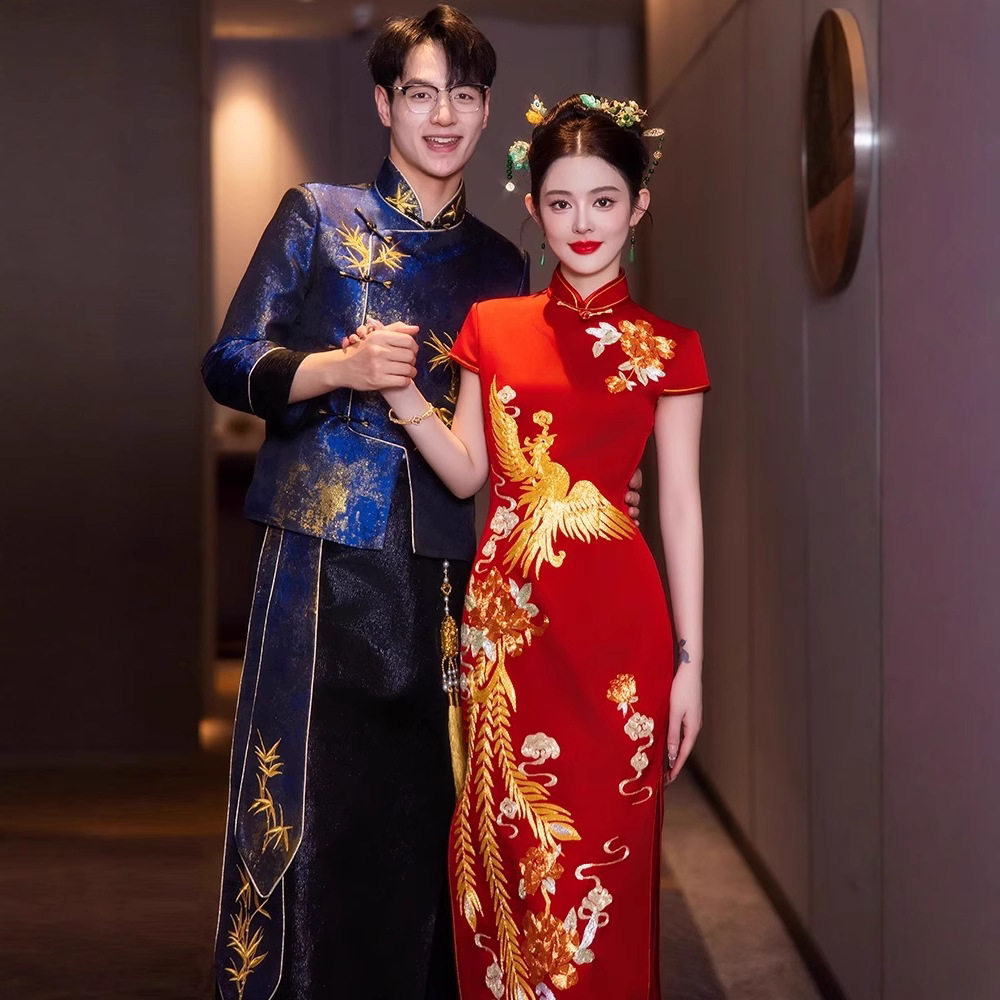 秀禾服旗袍2026新款敬酒服重工嫁衣中式新娘订婚结婚礼服龙凤褂