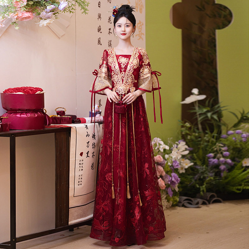 孕妇敬酒服大码胖mm2026新款新娘小个子高腰遮肚中式订婚秀禾服