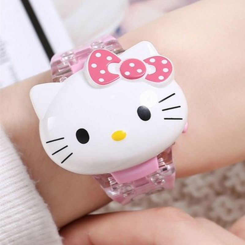 卡通音乐电子手表翻盖发光新款公主男女孩儿童小学生玩具宝宝礼物