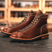 真皮美式 复古阿美咔叽短脸靴工装 马丁靴冬季 固特异拳击靴男士 新款