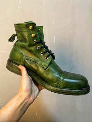 重水洗马皮8111伞兵靴真皮大底固特异工装靴美式复古马丁靴机车靴
