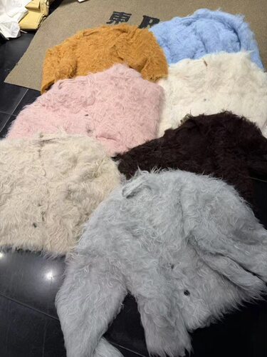 東ROOM秋冬新款慵懒风长毛绒重工高级感毛衣女宽松排扣针织衫外套