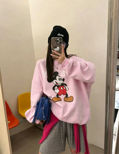 東room2026秋季新款韩版米米宽松显瘦休闲卡通长袖卫衣女上衣