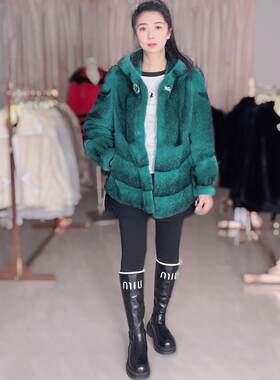 貂皮大衣女整貂短款修身时尚款