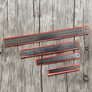 JIAN 100mm 钢直尺10cm 双面公英制 600mm直尺绘图制图 尺子