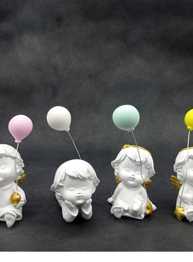 可爱小天使摆件招财桌面日式治愈系幸福感气球物件高级感小众礼物