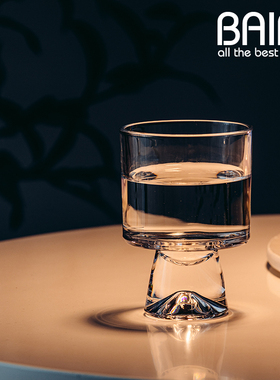 ins风高颜值玻璃水杯牛奶杯设计感网红高脚杯子咖啡杯轻奢玻璃杯