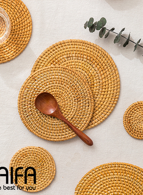 餐桌防烫藤编隔热垫杯垫碗垫家用耐热创意桌垫茶壶垫茶几书桌餐垫