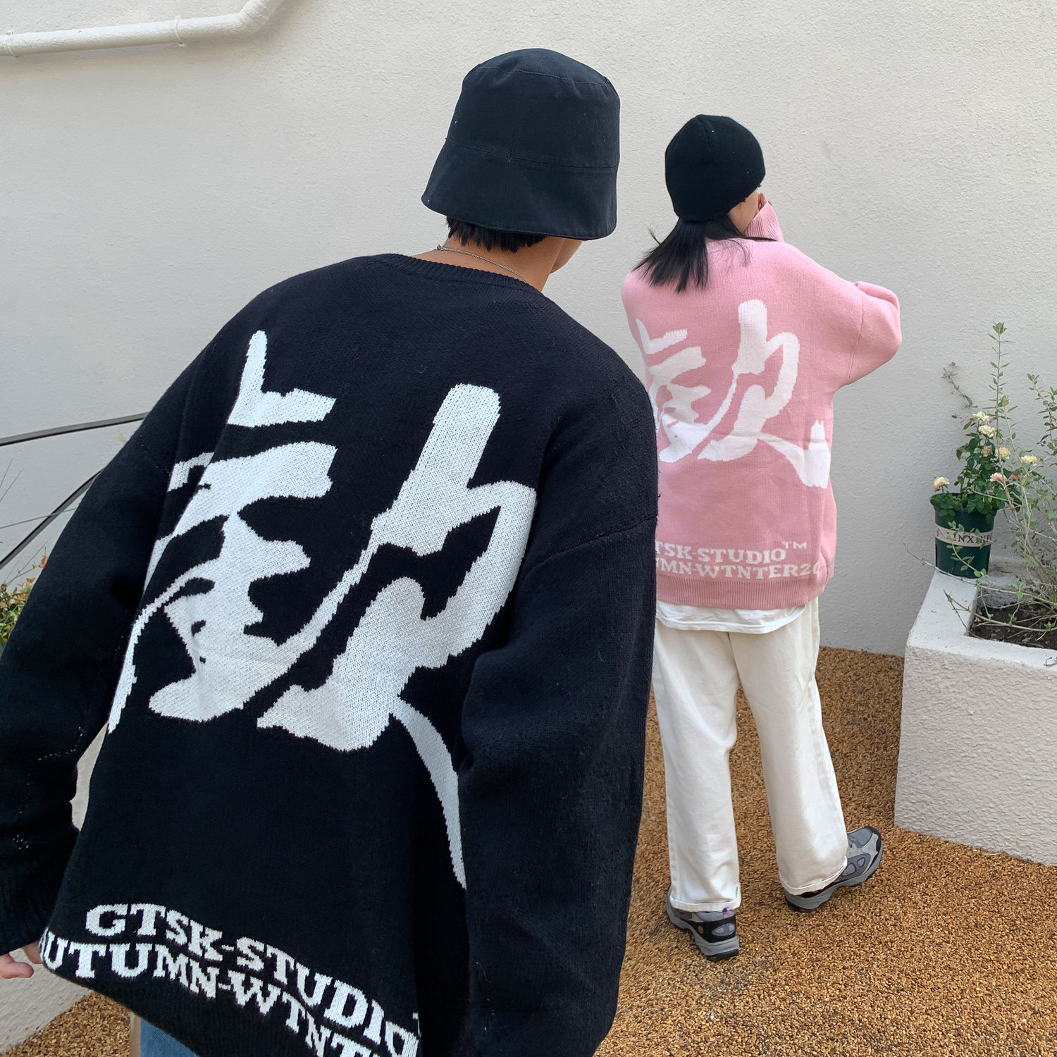 2021情侣装秋冬新款字母提花中性宽松情侣毛衣H565P78男类,男装针织衫/毛衣,电商A341