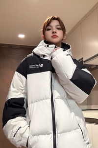 主推 美式撞色工装冲锋衣情侣棉服面包服连帽外套男女H911 P138图片