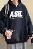 主推春装潮排扣印花连帽宽松嘻哈情侣卫衣H705P68女类，男装卫衣，电商A341