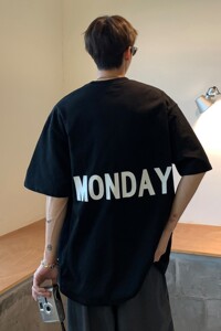 主推 港风夏装 字母笑脸印花情侣短袖T恤大码团购 H741 P30女类图片