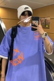 2023夏装新款小恶魔印花情侣短袖夏装学生班服H606P35男类，男装T恤，电商A341