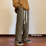 A341秋装新款坑纹卫裤抽绳宽松休闲裤长裤KH10P48控65男，男装休闲裤，电商A341