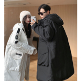 冬装新品美式工装中长款棉服情侣连帽棉衣宽松外套男H915P168，男装棉衣，电商A341