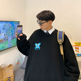 港风新款卡通涂鸦情侣卫衣女宽松大码外套H643P38男类，男装卫衣，电商A341