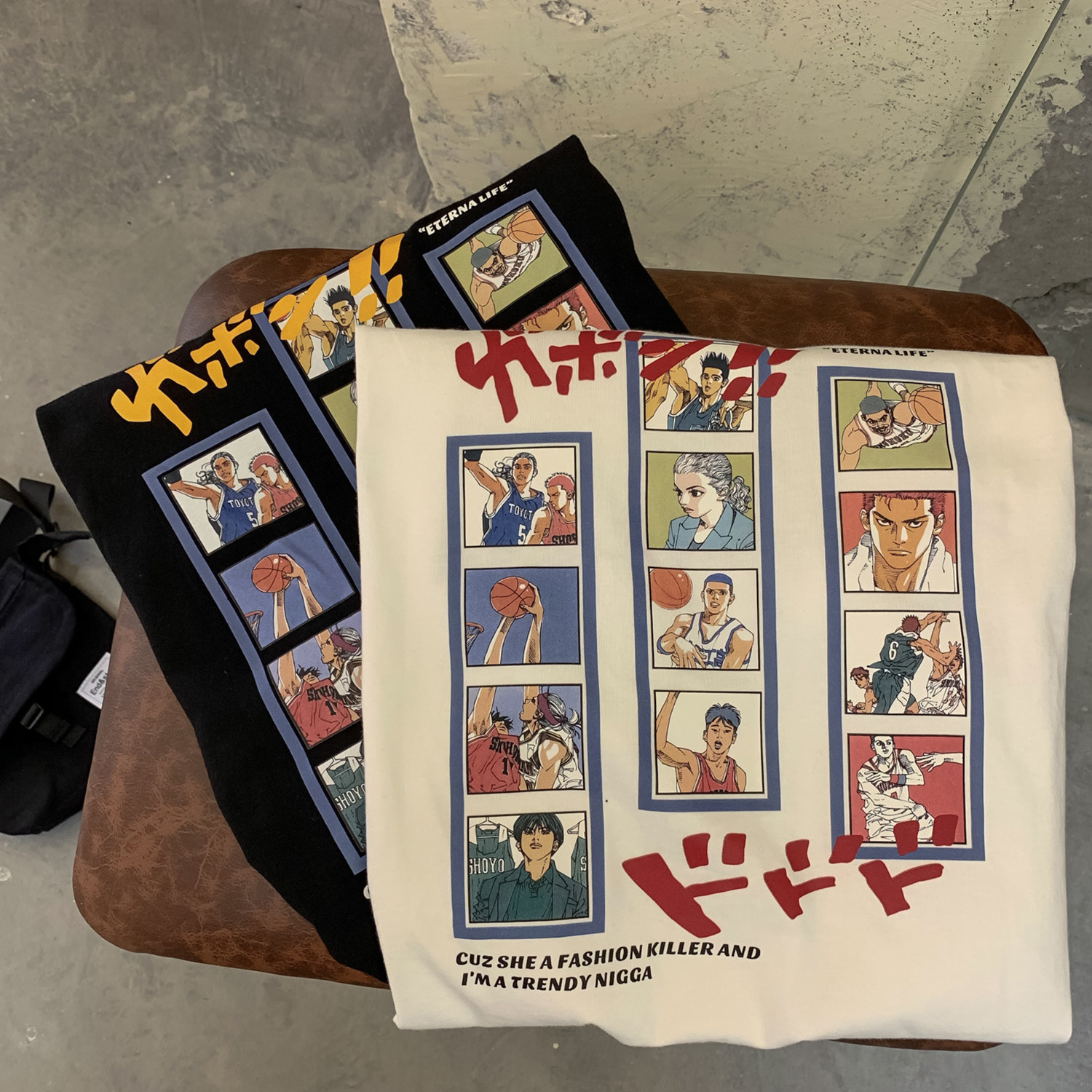 灌篮高手周边新品情侣短袖T恤衫重磅大码宽松球衣H847P28,男装T恤,电商A341