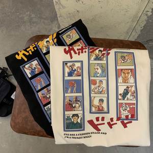灌篮高手周边新品 情侣短袖T恤衫重磅大码宽松球衣 H847 P28图片