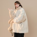 主推中性风冬装羊羔毛加厚情侣棉衣H693P118配套熊H694P35女，女装棉衣/棉服，电商A341