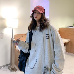 2022情侣装春装 铁环长帽绳宽松情侣卫衣连帽外套H704 P68女类图片