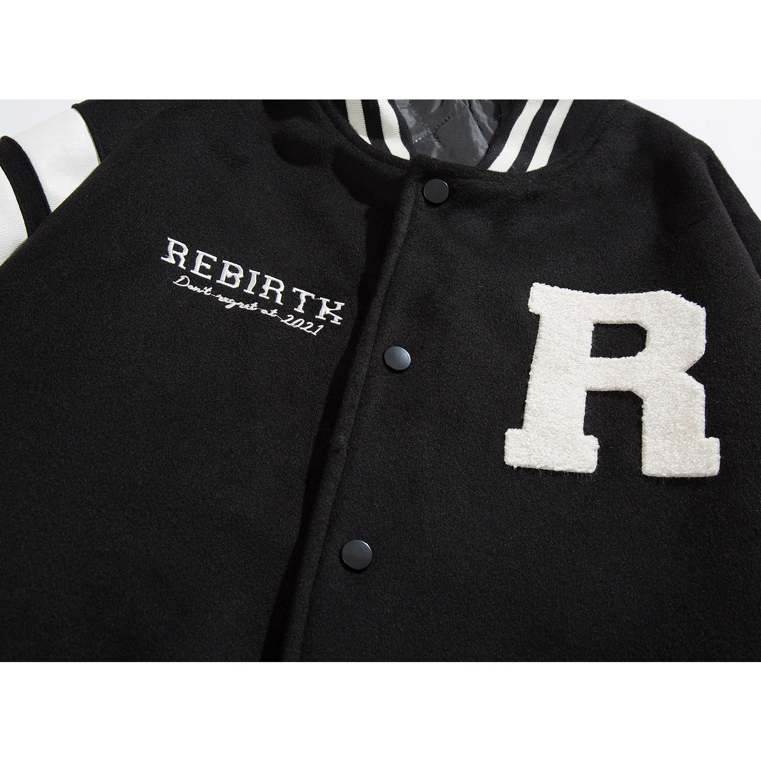 主推秋装pu皮拼接呢料毛巾绣棒球服夹克外套潮H686P118男,男装夹克,电商A341