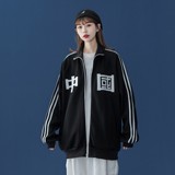 中性风春装潮开衫运动外套情侣卫衣宽松夹克H376P68女类，女装短外套，电商A341