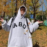 高街早春连帽套头排扣情侣卫衣外套H701P68女类，女装卫衣/绒衫，电商A341