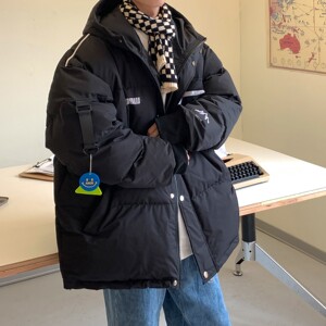 港风冬装 印花连帽加厚保暖羽绒棉情侣棉衣外套 H695 P128 女类图片