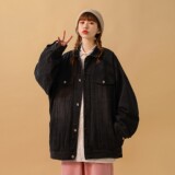 中性风牛仔外套女春装宽松炒花色水洗情侣夹克H657P88男类，男装夹克，电商A341