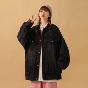 中性风 牛仔外套女春装宽松炒花色水洗情侣夹克 H657 P88 女类图片