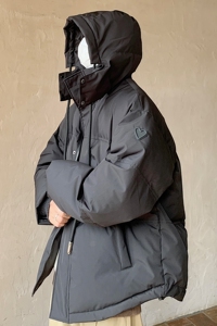冬装情侣装 美式潮牌加厚情侣连帽羽绒棉服外套面包服男H910 P138图片
