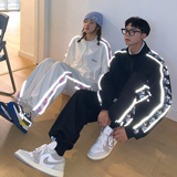 宇航员反光印花情侣装卫衣套装班服衣货号H665P65裤KH02P55，女装卫衣/绒衫，电商A341