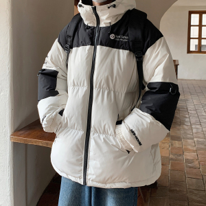 主推 美式撞色工装冲锋衣情侣棉服面包服连帽外套男H911 P138图片