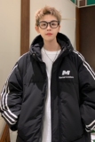 主推三条杠棉服宽松休闲连帽棉衣情侣外套面包服男女H919P128，男装棉衣，电商A341