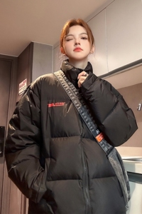 中性风 冬装潮设计感格子立领羽绒棉服情侣棉衣外套男H917 P118图片
