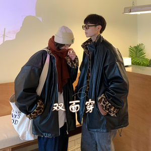 情侣装冬装 双面穿PU皮羊羔毛情侣棉衣加厚外套 H689 P118 男类图片