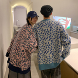 情侣装秋冬新款豹纹提花情侣毛衣针织衫外套H682P78控98男类，女装针织衫/毛衣，电商A341