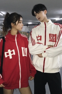 运动会秋装开衫印花情侣卫衣 H376 p68 配套裤子货号（H382）图片
