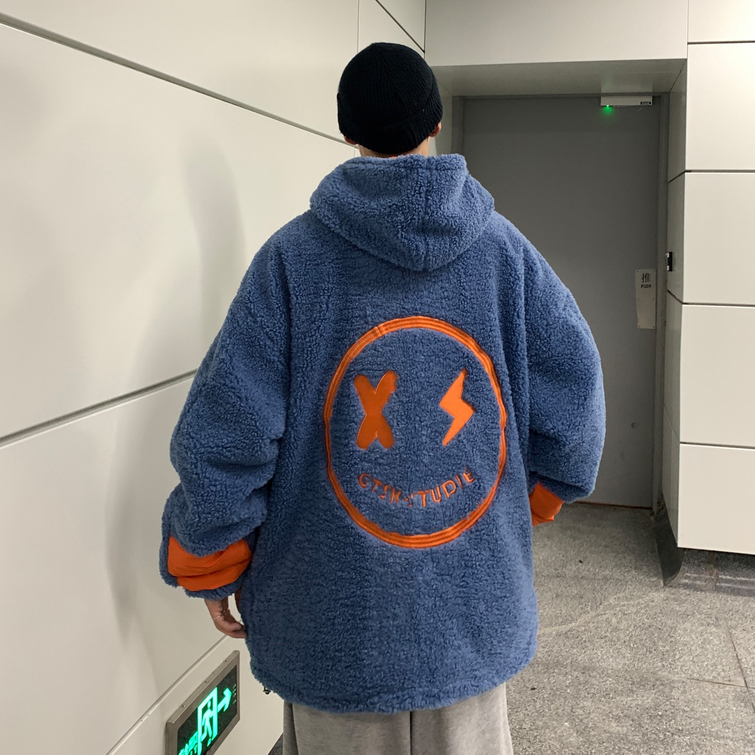 冬装羊羔毛绣花撞色情侣棉衣外套棉服H576P128女类,女装棉衣/棉服,电商A341