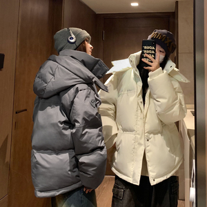 主推中性 冬装美式加厚情侣连帽羽绒棉服外套面包服男女H910P138图片