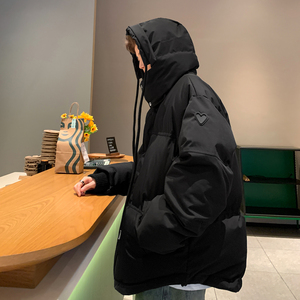 冬装 爱心美式潮牌加厚情侣连帽羽绒棉服外套面包服男H910 P138图片