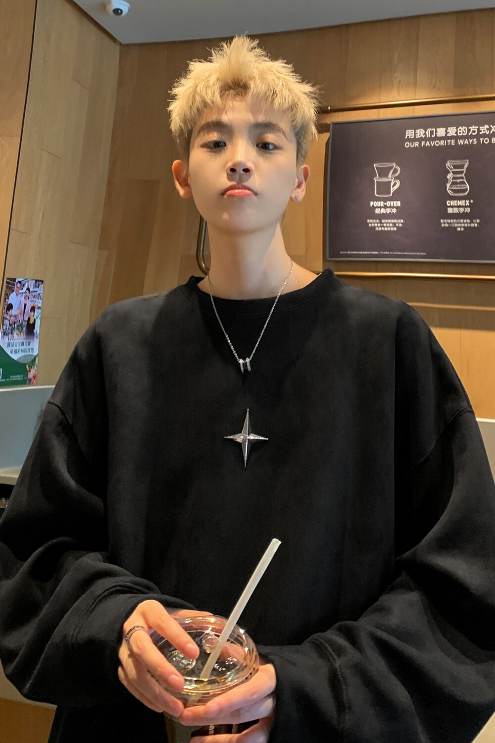 主推秋装美式复古鹿皮绒重磅情侣卫衣金属扣设计外套男H879P48,男装卫衣,电商A341